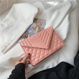 Lingge PU Leather Crossbody Bags for Women Chain Shoulder Handbags