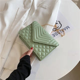 Lingge PU Leather Crossbody Bags for Women Chain Shoulder Handbags