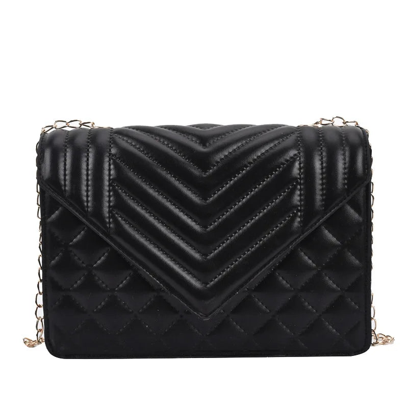 Lingge PU Leather Crossbody Bags for Women Chain Shoulder Handbags