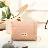 Lingge Small Square Bag Ladies Embroidered Shoulder Handbag
