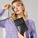 Lingge Mobile Phone Bag Double Layer Strap Shoulder Bag Women Purse