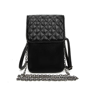 Lingge Mobile Phone Bag Double Layer Strap Shoulder Bag Women Purse
