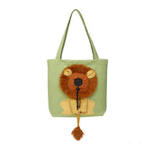 Lion Shape Cat Carrier Bag for Dogs Outdoor Pet Shoulder Bags Canvas Tote Pouch