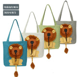 Lion Shape Cat Carrier Bag for Dogs Outdoor Pet Shoulder Bags Canvas Tote Pouch