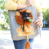 Lion Shape Cat Carrier Bag Adjustable Zipper Canvas Tote Pouch
