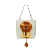 Lion Shape Cat Carrier Bag for Dogs Outdoor Pet Shoulder Bags Canvas Tote Pouch