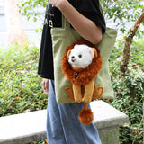 Lion Shape Cat Carrier Bag Adjustable Zipper Canvas Tote Pouch