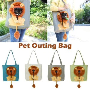 Lion Shape Cat Carrier Bag for Dogs Outdoor Pet Shoulder Bags Canvas Tote Pouch