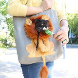 Lion Shape Cat Carrier Bag for Dogs Outdoor Pet Shoulder Bags Canvas Tote Pouch