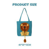 Lion Shape Cat Carrier Bag Adjustable Zipper Canvas Tote Pouch
