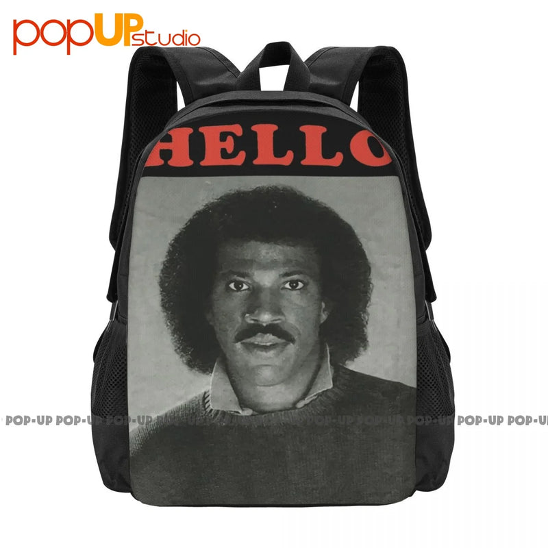 Lionel Richie Hello 1983 Photo Backpack Large Capacity Beach Gym Tote Bag