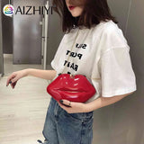 Lips Shape PVC Shoulder Bag Crossbody Messenger Evening Clutch