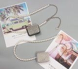 Bling Rhinestone Mini Waist Pack w/ Metal Chain Belt