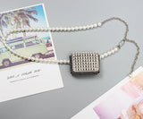 Bling Rhinestone Mini Waist Pack w/ Metal Chain Belt