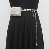 Bling Rhinestone Mini Waist Pack w/ Metal Chain Belt