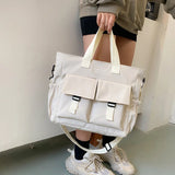 Literary Nylon Tote Bag Waterproof Multifunction Shoulder Bag for Women