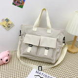 Literary Nylon Tote Bag Waterproof Multifunction Shoulder Bag for Women