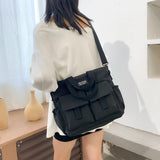 Literary Nylon Tote Bag Waterproof Multifunction Shoulder Bag for Women