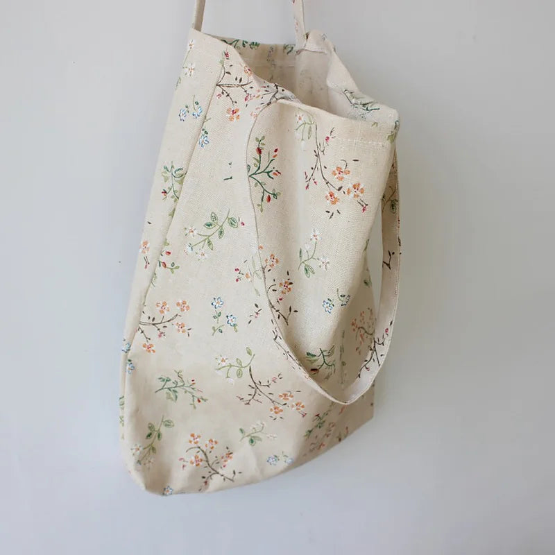 Japanese Broken Flower Canvas Shoulder Bag