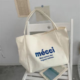 Women Canvas Handbag Large Capacity Student Bookbag Daily Shopping Bags