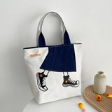 Casual Handbag Character Printing Female Canvas Tote Bag