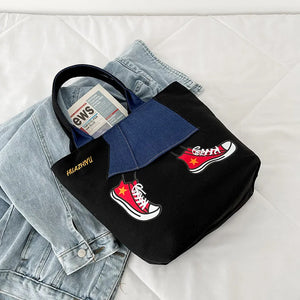 Casual Handbag Character Printing Female Canvas Tote Bag