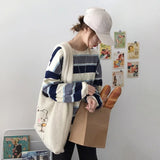 Embroidered Lamb Wool Shoulder Bag Large Capacity Women Shoulder Messenger Bag
