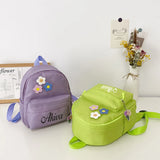 Little Flower Name Kids Backpack Nylon Kindergarten Schoolbag