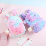Kids Plush Animal Backpack Cute Cartoon Design Adjustable Zipper Closure