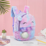 Kids Plush Animal Backpack Cute Cartoon Design Adjustable Zipper Closure