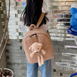 Cartoon 3D Bear Plush Kids Backpack