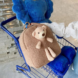 Cartoon 3D Bear Plush Kids Backpack