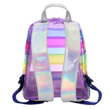 Kids Backpack Rainbow Stripe Laser Clear Waterproof Travel Shoulder Bags