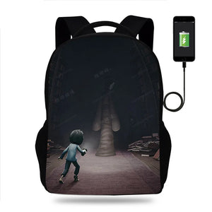 Little Nightmares USB Charging Backpack Bag Unisex School Travel Bags