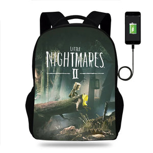 Little Nightmares USB Charging Backpack Bag Unisex School Travel Bags