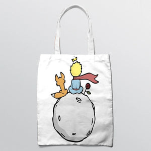 Little Prince Shoulder Bag Women Tote Canvas Eco Casual Retro Art Girls