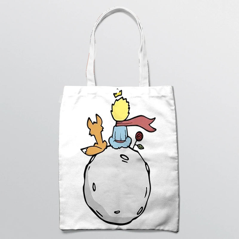 Little Prince Shoulder Bag Women Tote Canvas Eco Casual Retro Art Girls