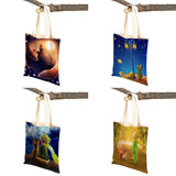 Little Prince Women Shopping Bag Double Print Classic Cartoon Anime Canvas