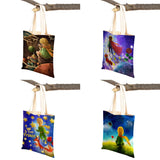 Little Prince Women Shopping Bag Double Print Classic Cartoon Anime Canvas