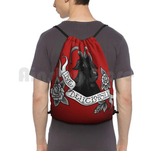 Live Deliciously Phillip Backpack Drawstring Bag Gym Waterproof Vvitch