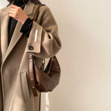 Vintage High Capacity Casual PU Shoulder Bag Soft Leather Streetwear Bag