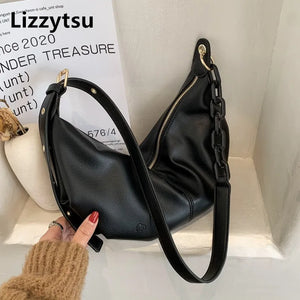 Vintage High Capacity Casual PU Shoulder Bag Soft Leather Streetwear Bag