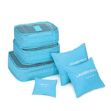 6Pcs Waterproof Travel Bags Clothes Organizer Pouch Packing