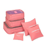 6Pcs Waterproof Travel Bags Clothes Organizer Pouch Packing