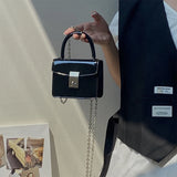 Lock Square Bag Small Big Women Leather Chain Crossbody Shoulder Bag Handbag