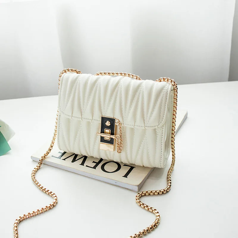 Embroidered Diamond Chain Cross-body Bag