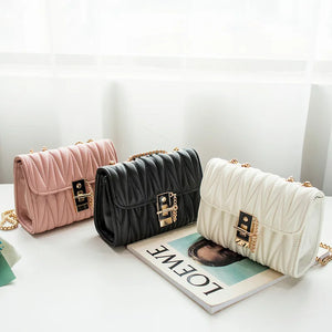 Embroidered Diamond Chain Cross-body Bag