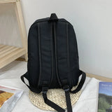 Locking Backpack Lady Large Nylon Bag Backpack Student Capacity Solid Bag Teal
