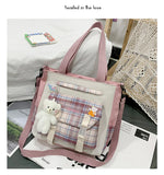 Lolita Check Women Messenger Bag Shoulder Cross Body Tote