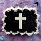 Lolita Gothic Lace Stitching Mini Square Bag Women Red